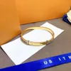 2022 Fashionable Bracelets Bangle Designer Letter Crystal 18K Gold Plated Stainless steel Bracelet Fashion Jewelry Men and Women bracelets S287