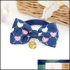 Autres fournitures pour chats 1 pièce Mode Colliers pour animaux de compagnie Bow Bells Cravate Laisses de chien réglables Chiot Mignon Kawaii Bowknot Accessoires Drop Deliv Otkm2