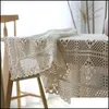 Table Cloth Pastoral Style Handmade Crochet Cotton Cutout Tablecloth Dining Er For Wedding Party Home Decor Drop Delivery Garden Tex Ot5Is
