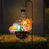 Kreatywny kosz na sznur światła kwiat Wodoodporna symulacja lampa zasilana słonecznie DIY do dekoracji ogrodu Lawek na zewnątrz