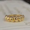 Bagues de cluster CxsJeremy Trendy Croissant français pour femmes Au750 18K Jaune Gold Braid Twisted Chunky Bague Femme Bijoux Cadeaux de fête