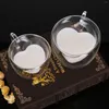 Mugs Double Wall Heart-shaped Glass Cup 180ml 240ml Elegant Fashion Transparent Home Tea Drink Milk Coffee Mug