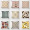 Pillow Retro Plaid Geometric Pillowcase Blue Green Yellow Cover Home Decoration For Sofa Car Couch Accessories