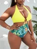 Oversized High Taille Swimwear 2022 Nieuwe mesh bikini set plus size zwemkleding voor vrouwen met gewatteerde zwempak retro lange rok badpak