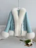 Women's Fur Top Designer 2022 Fashion Fall Winter Real Collar Jacket en Coats Vintage Short Design