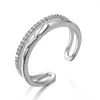 Wedding Rings Women Single Row Cubic Zirconia Fashion Simple Irregular Adjustable Ring Give Girlfriend Birthday Gift