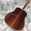 LVYBEST Electric Guitar Custom D45 Guitar Solid Spruce Top Yellow Color Folk FingerTyle med pickup 301
