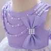 Girl Dresses Purple Baby Toddler Kids Pageant Birthday Party Princess Lace Costume Childre