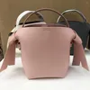 Kvällspåsar 2023 Realleather Bag Equnie Women's Cowhide Bowknot Shoulder Crossbody Handbag Hink Stora kapacitet Bagsmall68