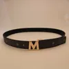 New Fashion Men Belt Luxury Designer Women Leather Belts 4CM Letter M Smooth Buckle Business Dress Belt As A Gift