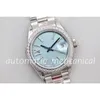 Fashion Womens Watch 28mm Ice Blue Dial Datejust Ref.279136 Diamond Bezel Top-Quality White Gold Stainless Steel Band Automatic Lady Wristwatch Gift