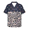 Men's Casual Shirts 2022 Design Tradition Tribal Shirt Men's Cuban Stand-Up Collar Short-Sleeve Summer Beach Blouse Geometric Print