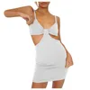 Robes décontractées robe d'été femmes mode bretelles creux Sexy sac à dos hanche dames soirée plage robe d'été Vestidos Mujer