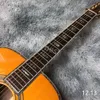 LVYBEST Electric Guitar Custom D45 Guitar Solid Spruce Top Yellow Color Folk FingerTyle med pickup 301