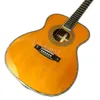 LvyBest Guitarra eléctrica personalizada 40 pulgadas OM Body Series Signature Amary Acoustic Guitar