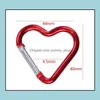 Keychains Lanyards Carabiner Keyrings Heart Shaped Keychain Party Favor Outdoor Sports Camp Snap Clip Hook Handing Aluminium Metal C Oty2G