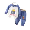 Conjuntos de roupas infantis para meninos Conjuntos de treino Outono Crianças Bebê Meninas Roupas casuais de algodão Sprot Terno Traje 0-5 anos