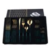 Conjuntos de talheres zoseil 24pcs conjunto de utensílios de jantar espelho de aço inoxidável garfos de colher de mesa de mesa de cozinha oeste de cozinha talheres