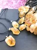 Natural Irregular Rough Raw Yellow Stone Necklaces Healing Crystal Gemstone Pendant Necklace Women Jewelry