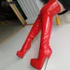 2018 Women Over-The-Knee Boot 18cm Thin High Heel Sexy Fetish Zip Fashion Thigh High boots Nightclub Pole Dancing Bo277x