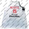 Баскетбольные майки New Custom J. Cole # 15 Visit Rwanda Basketball Jersey Сшитые размеры S-4XL Любое имя и номер Трикотажные изделия высшего качества