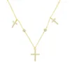 Chains 2022 Arrival Fashion Cross Shape Women Necklaces Trendy Long Chain With Micro Pave Zirconia Pendant For