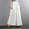 Etnisk kläder Autumn Chinese Style Wide Leg Pants Elegant Women High midja Solid Casual Loose Long Trousers Vintage Pantalon Streetwear