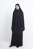Roupas étnicas Mulheres Roupas de oração Conjunto de abaya jilbab vestido longo lenço de hijab árabe lenço islâmico Ramadã Overhead capa de adoração à capa total