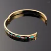 Bangle R&X Bracelet Bijoux Femme Detalles Boda Women Jewelry6MM Stainless Steel Fine Regalos Enamel Bangles Esmaltes