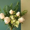 Dekorativa blommor Rose Artificial Bouquet for Wedding Home Decor Silk Fake Fink Flower Table Decoration Arrangement Bulk