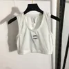 Kadın Knits Crop En iyi spor sutyen elastik örme yoga üstleri tasarımcı mektubu baskı yelek kadın spor giyimi1093937