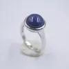 Cluster Rings Solid 925 Sterling Silver Ring The Widest 12.5mm Lapis Lazuli For Woman
