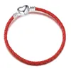 Silver Love Leather Rope Bracciale fai da te Fit Pandora Bracciale Man Women Designer Jewelry Gift