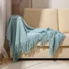 Cobertores Viagem de cobertor nórdico com tástels Sofá Siesta Siesta Shawl Stripe Air Conditioning for Bed Cape