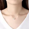S925 Sterling Silver Necklace Micro Set Zircon Good Lucky Geometry Pendant Necklace European Fashion Women Collar Chain Wedding Party Versatile Jewelry Gift SPC