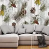 Curtain Christmas Pine Pinecone Pattern Home Decor Window Curtains Bedroom Kitchen Panel For Living Room