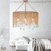 Pendant Lamps Simple Bedroom Chandelier Luxury Blue Glass Drop Living Room Lamp Post-modern Dining Tassel