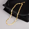 Punk Hip Hop Jewelry 316L Titanium Steel Chains Crossed Designer Halsband Kvinna 18K Guld Kortl￤nk Kedjor Kokare Vintage Halsband f￶r Women Party Friend Gift