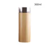 360 ml 450 ml Bamboo Travel Thermos Cup roestvrijstalen waterfles Vacuümkolven Geïsoleerde thermosmokthee Bardak Cups C1213