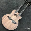 لفيبست غيتار كهربائي مخصص الصلبة Koa Wood Top PS14DK Style Ritchie Sambora Model 6/12 Strings Double Neck Guitar Dreadnought OOO