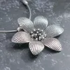 Fashion Women Trendy Vintage Silver Color Big Flower Pendant Necklace Simple Casual Retro Necklace Dagelijkse sieraden