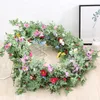 Decoratieve bloemen 65 Rose Daisy Artificial Flower Kerstkrans Wedding Huiskamer Decoratie Leer en herfsttuin Arch Diy Fake PLA