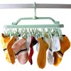 Appendiabiti per asciugare i gocciolatori con 32 clip Calzini pieghevoli Asciugatrice antivento Rotazione a 360 ° Porta calzini durevole