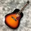 Lvybest Electric Guitar Custom 41" J45 Series Acoustic Guitar Ebony Fingerboard and Rosewood Back Side
