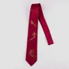 Noeuds papillon homme Original Fortune Koi vin rouge 7 cm imprimé à la main cravate femmes étudiants rétro personnalité cadeau cravate