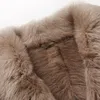 Veste longue en fausse fourrure pour femme, doublure en laine d'hiver chaude, véritable peau de mouton, bureau, coupe-vent classique élégant, pardessus féminin