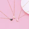 Simple Colorful Butterfly Pendant Necklace for Women Delicate Jewelry Gold Color Chain Choker Necklaces Party Jewelry