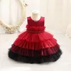 Girl Dresses Baby Dress 1 Year Birthday Mesh Cake Layers Gown For Kids Children Wedding Evening Formal Party Gauze 1-4T