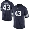 NCAA BYU Cougars College Football 14 Ty Detmer Jersey 16 Sione Takitaki Williams Matt Bushman Kyle Van Noy Jerseys Custom Ed koszule