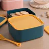 Dinnerware Sets 1000ml Portatile 2 Strati Pranzo Sano Contenitore Per Alimenti Forno A Microonde Bento Scatole Con Posate Lunchbox